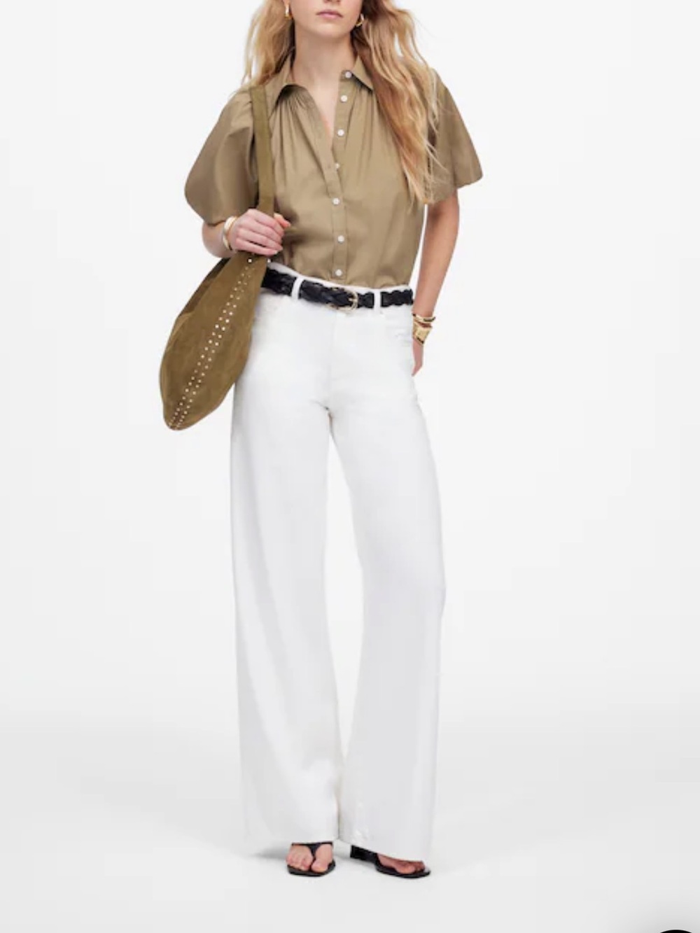 Madewell 28 Tile White Super Wide Leg Jean Airy Denim Edition